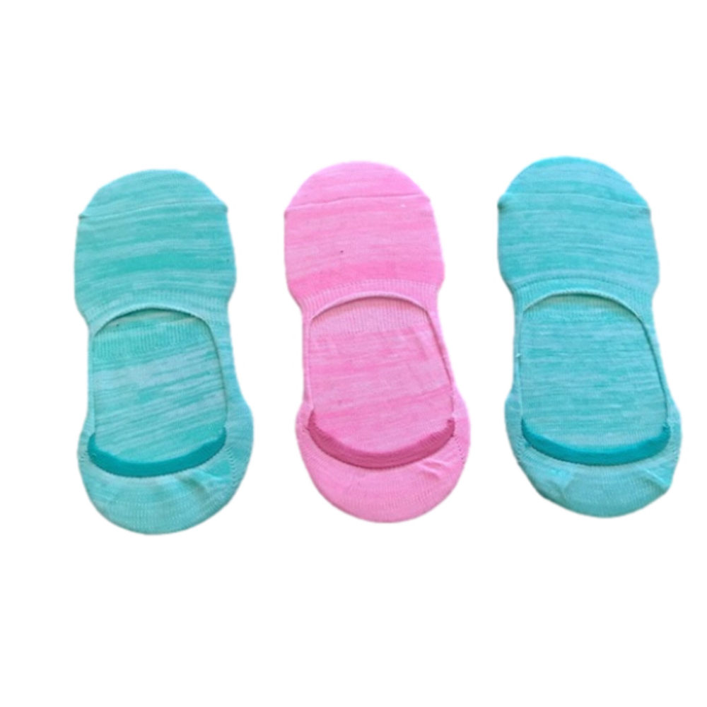 NWOT 3 Pack Green and Pink Heel Socks
